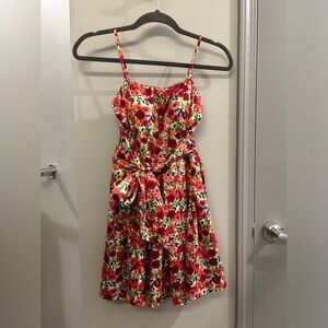 Twenty One Y2K Dress Floral Women’s XS Satin Tie Front Short Padded